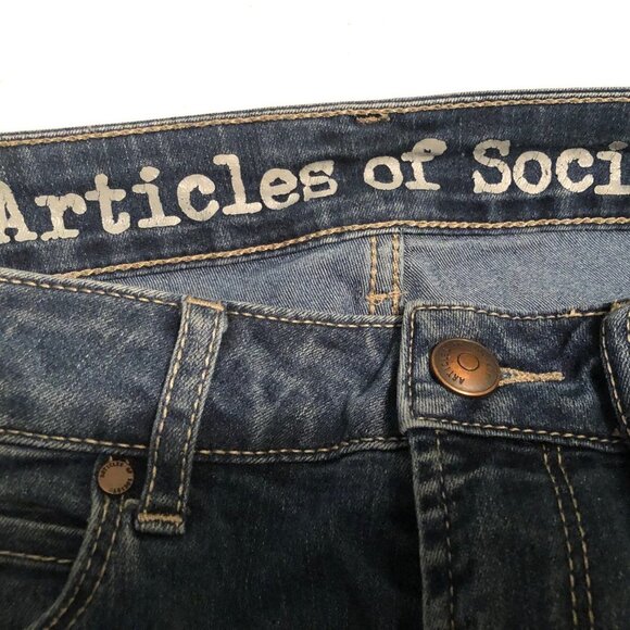Articles Of Society Jeans Womens Size 28 Light Wash Blue Denim Stretch - Picture 3 of 6